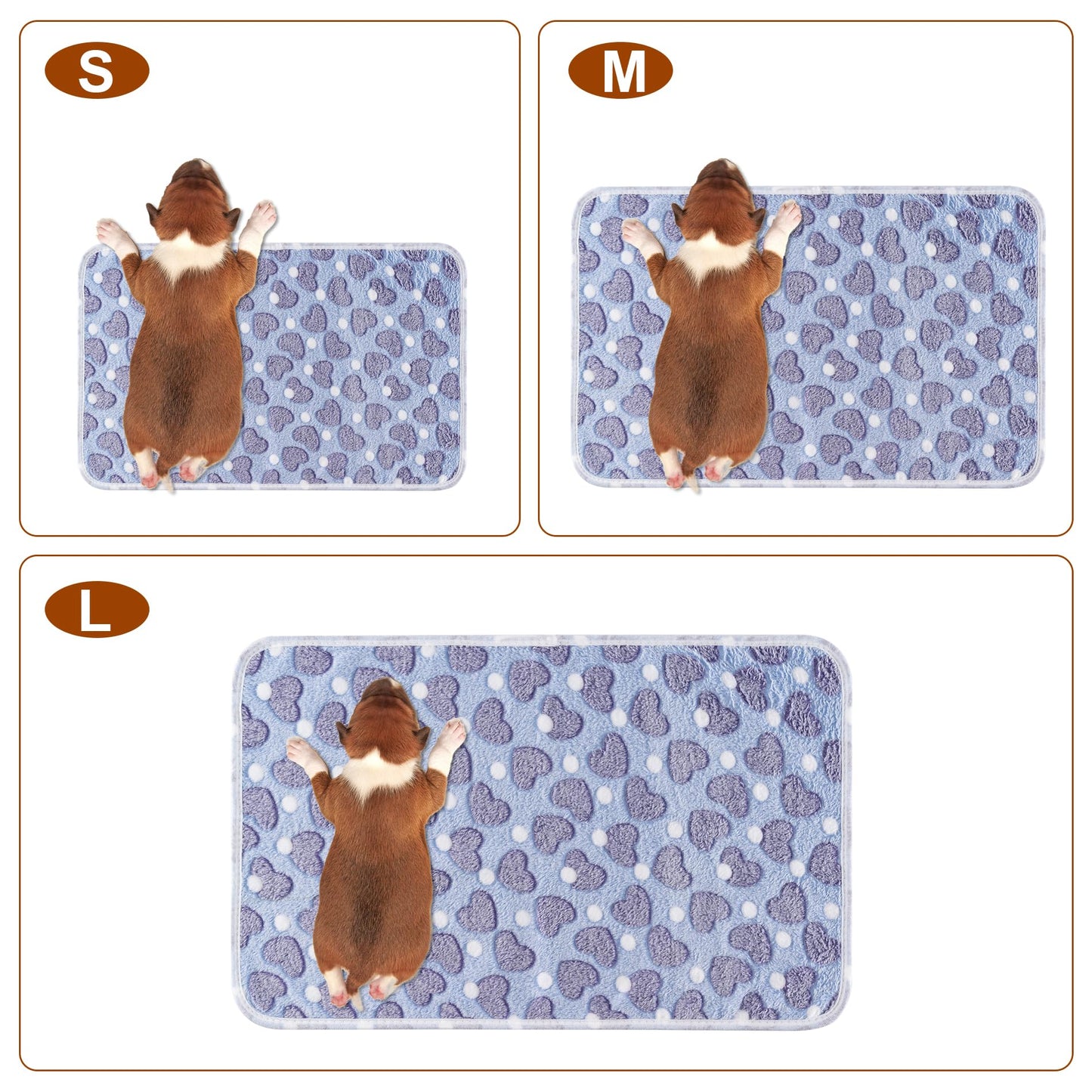 1 Pack 3 Blankets Super Soft Fluffy Premium Fleece Pet Blanket Flannel Paw Printed Throw for Dog Puppy Cat (Small 23x16'', Purple, Pink, Green)