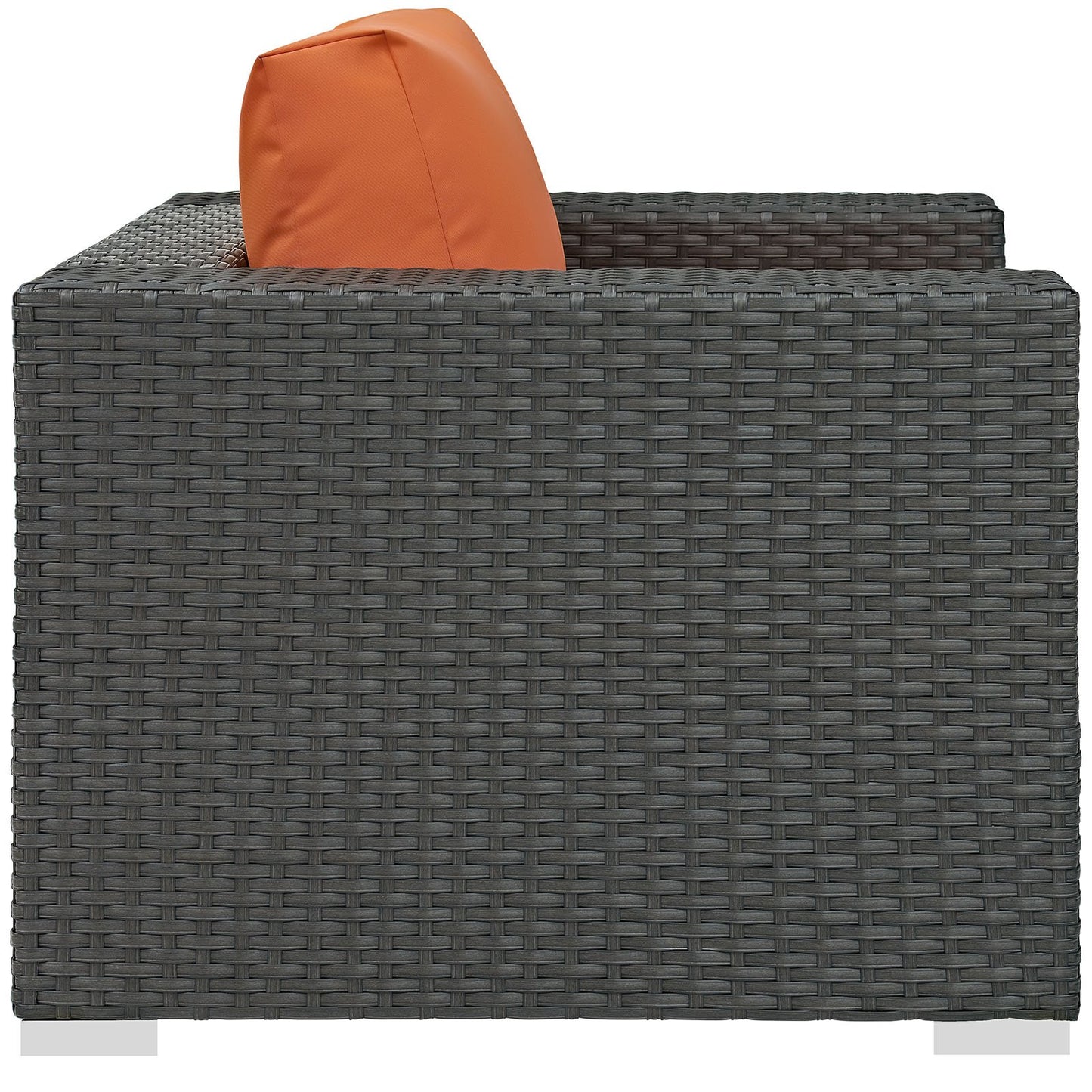 Modway Sojourn Wicker Rattan Outdoor Patio Sunbrella Fabric Armchair in Canvas Tuscan