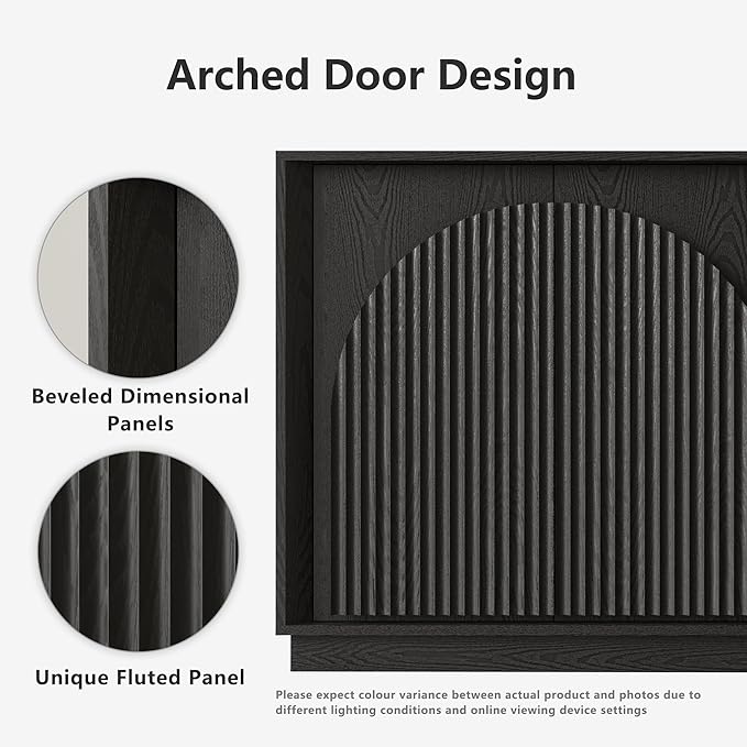 WIN2WIN 65" Fluted Sideboard Buffet Cabinet