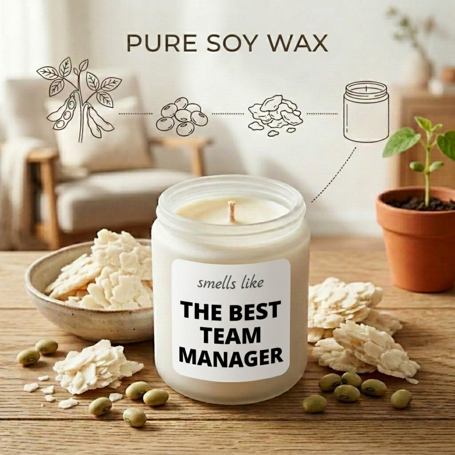 Wehnniee 9 oz Scented Candle, Best Team Manager, Boss Gifts for Women, Men - Funny Office Appreciation Thank You Gift Ideas for Boss Lady, Mentor, Supervisor - Going Away, Farewell Gifts for Coworkers