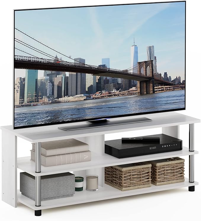 Furinno Sully TV Stand, 3-Tier Rectangular Entertainment Center