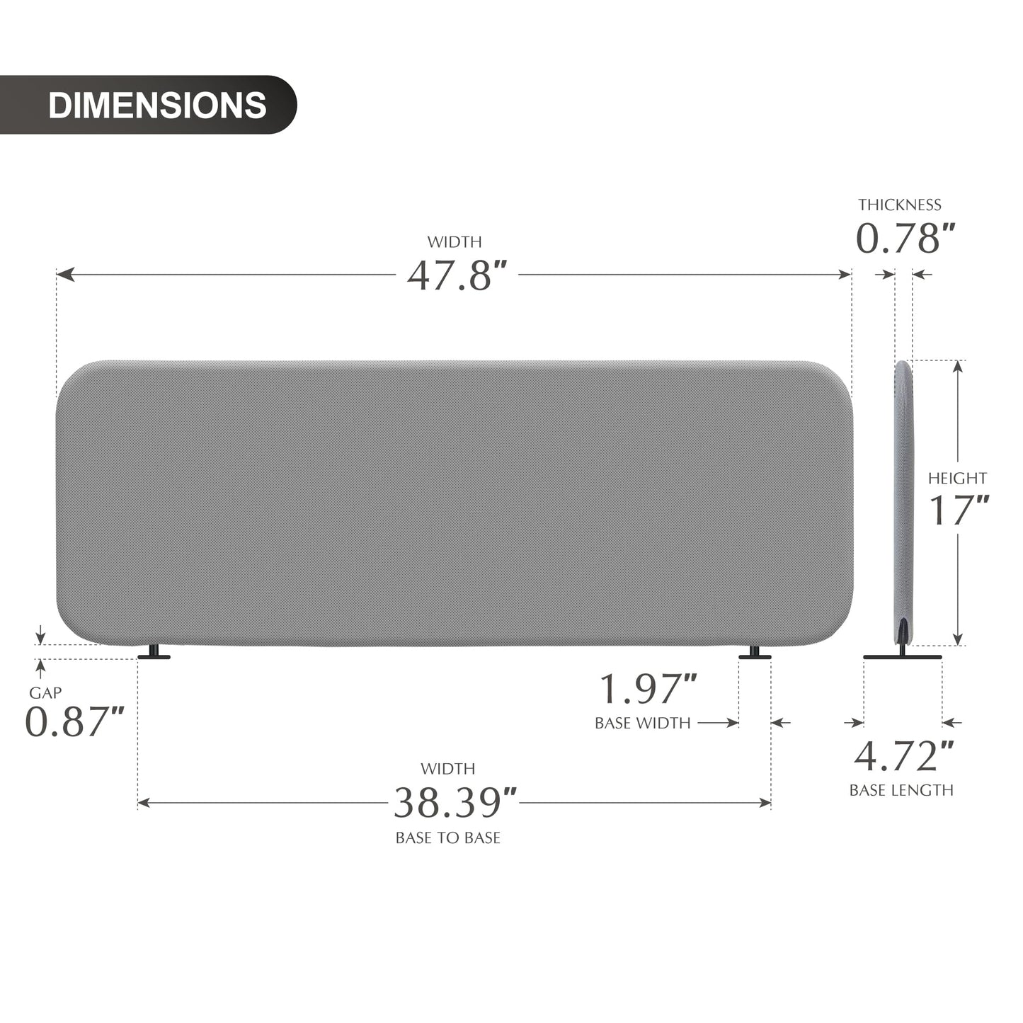 DECOLAB Free Standing Room Divider & Desk Partition Set for Office, Classroom, Home, Steel