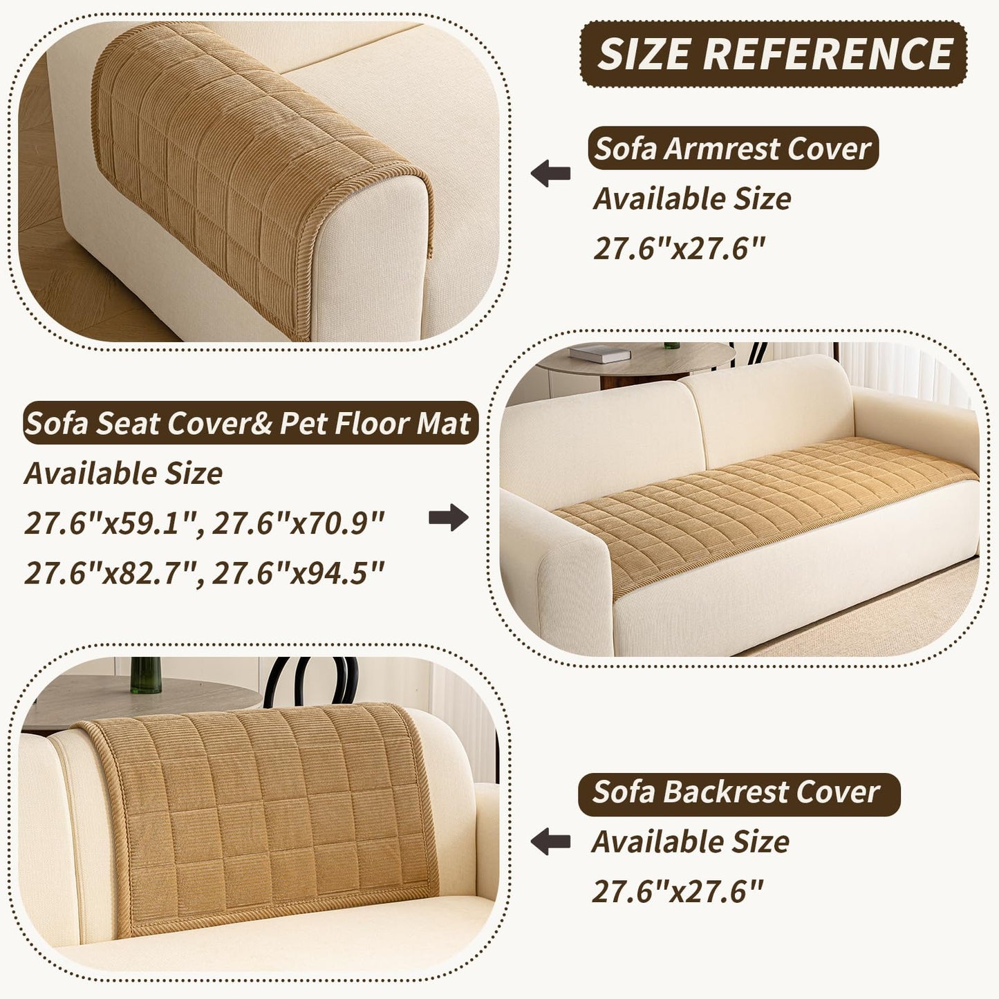 PJLZJFBY Couch Covers for Dogs Washable, 27.6"x82.7" Non Slip Couch Covers for Loveseat Sofa Pet Friendly, Soft Fuzzy Sofa Covers for Pet, Dog Couch Cover Furniture Protector(1PC,Light Brown)