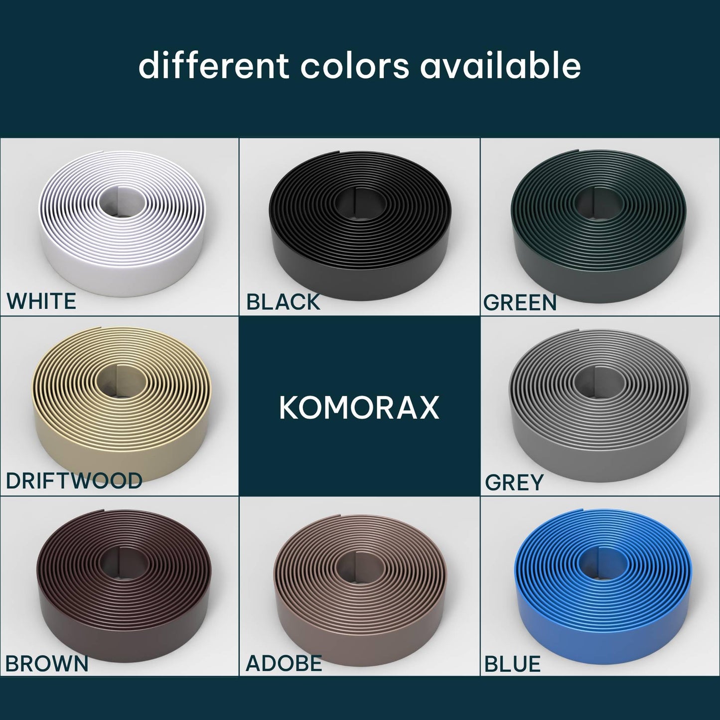KOMORAX Gray 1.5" Wide 20' Length Chair Vinyl Strap Strapping for Patio Lawn Garden Outdoor Furniture Matte Finish Color