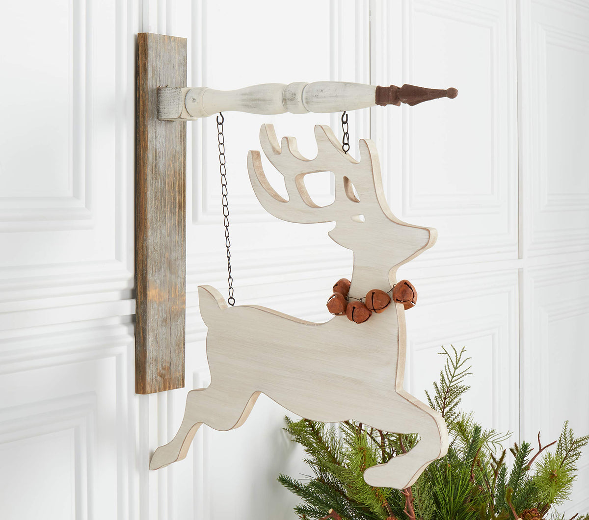 K&K Interiors 52911A Cutout Reindeer Arrow Replacement, 7" Tall x 5" Wide x 7" Deep, White