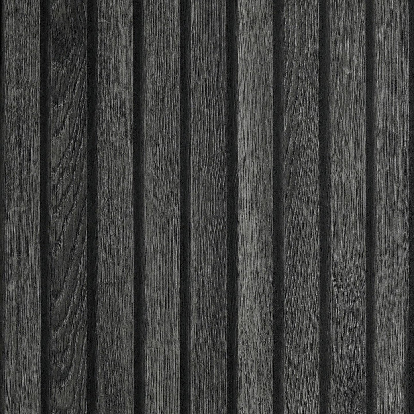 LACHEERY Black Wood Panel Wallpaper Peel and Stick 3D Wood Slat Wall Paper Black Wooden Slats Panels for Wall Cabinets Removable Contact Paper Self Adhesive Oak Slat Panel Roll Decorative 15.8"x80"