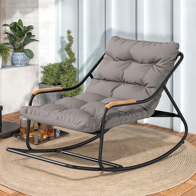 DWVO Outdoor Rocking Chair, Over-Sized Patio Rocking Chair