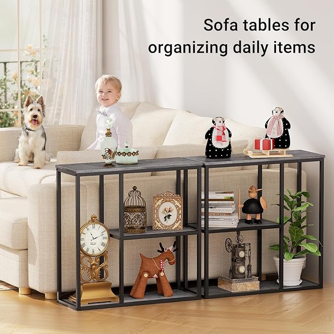 WOHOMO Console Table, 12 Inch Narrow Entryway Table