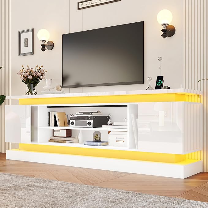chartustriable 81IN LED TV Stands w/Power Outlet