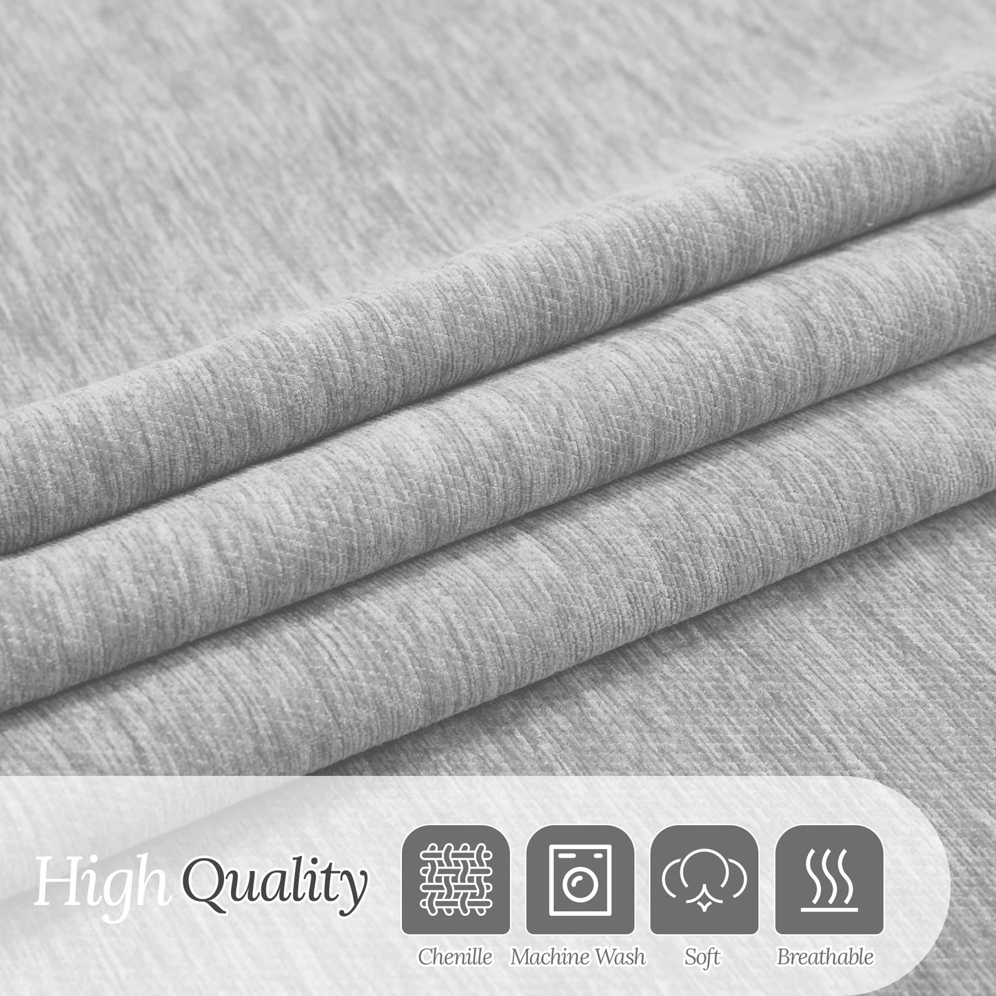 HDCAXKJ Corner Sectional Couch Covers for Dogs L Shape Sofa Cover with Tassel Chenille Super Soft Non Slip U Shaped Couch Cover Blanket Washable Sectional Slipcover Protector (Ash Gray, 71x276 inch)