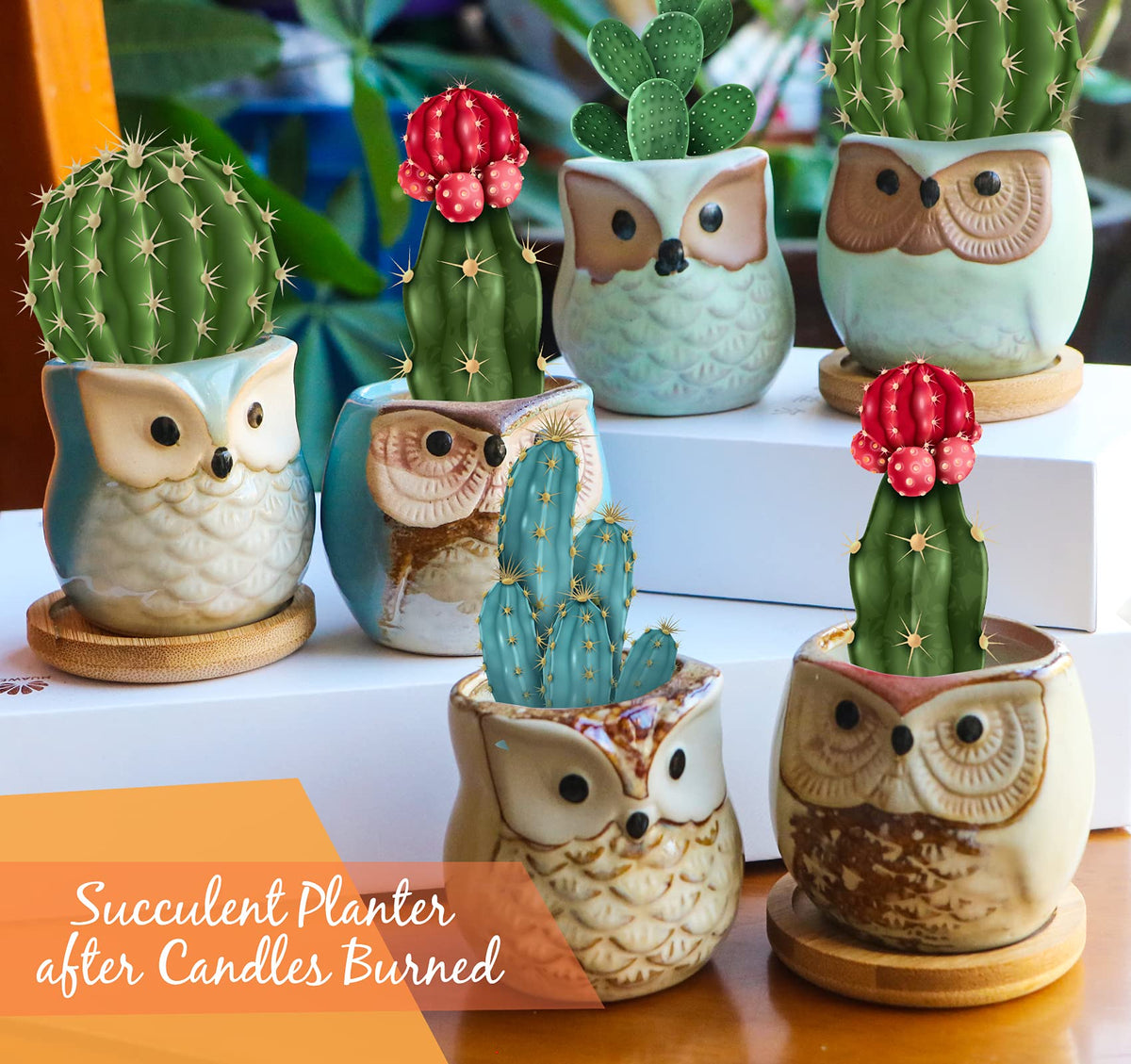 Kinforse Scented Candles Birthday Gifts for Women, Owl Gifts for Women, 6 Pack Novelty Owl Aromatherapy Candle Bulk Gift for Birthday Mother's Thanksgiving