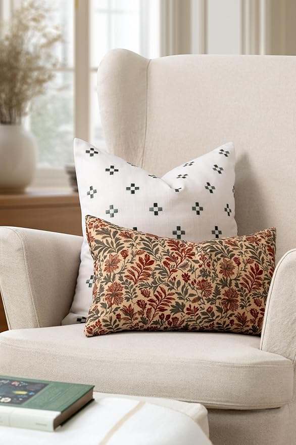 Crumbs Home Modern Farmhouse California Casual Indoor Outdoor Throw Pillow Cover