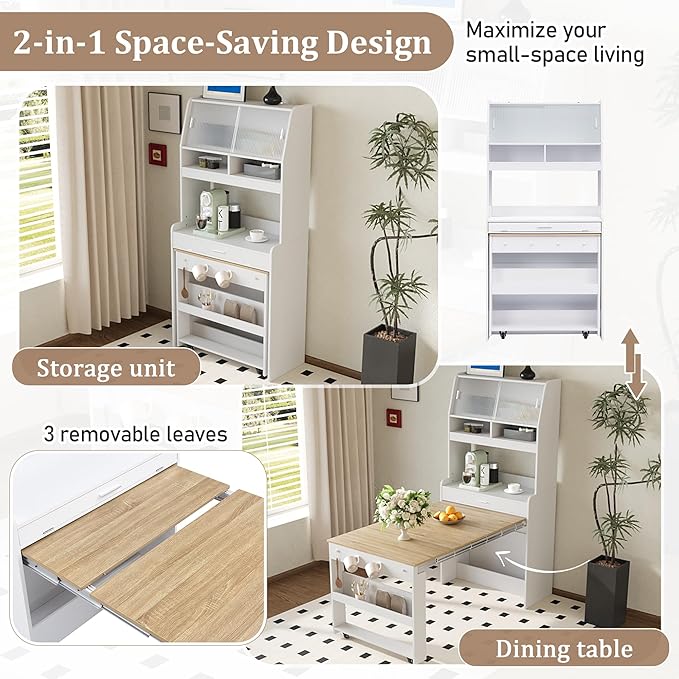 LUMISOL Space Saving Folding Dining Table