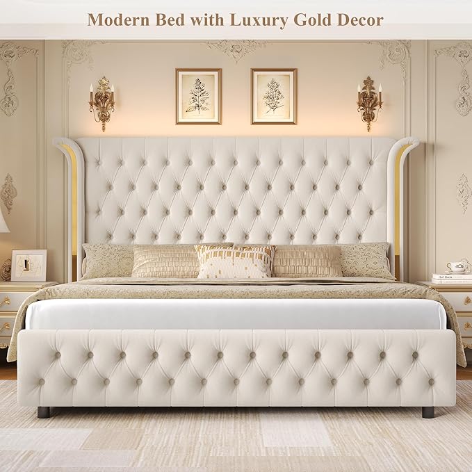 Keyluv Full Smart LED Bed Frame