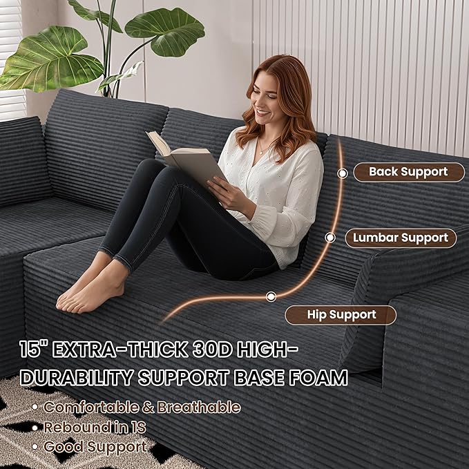 106" Cloud Sectional Boneless Couches