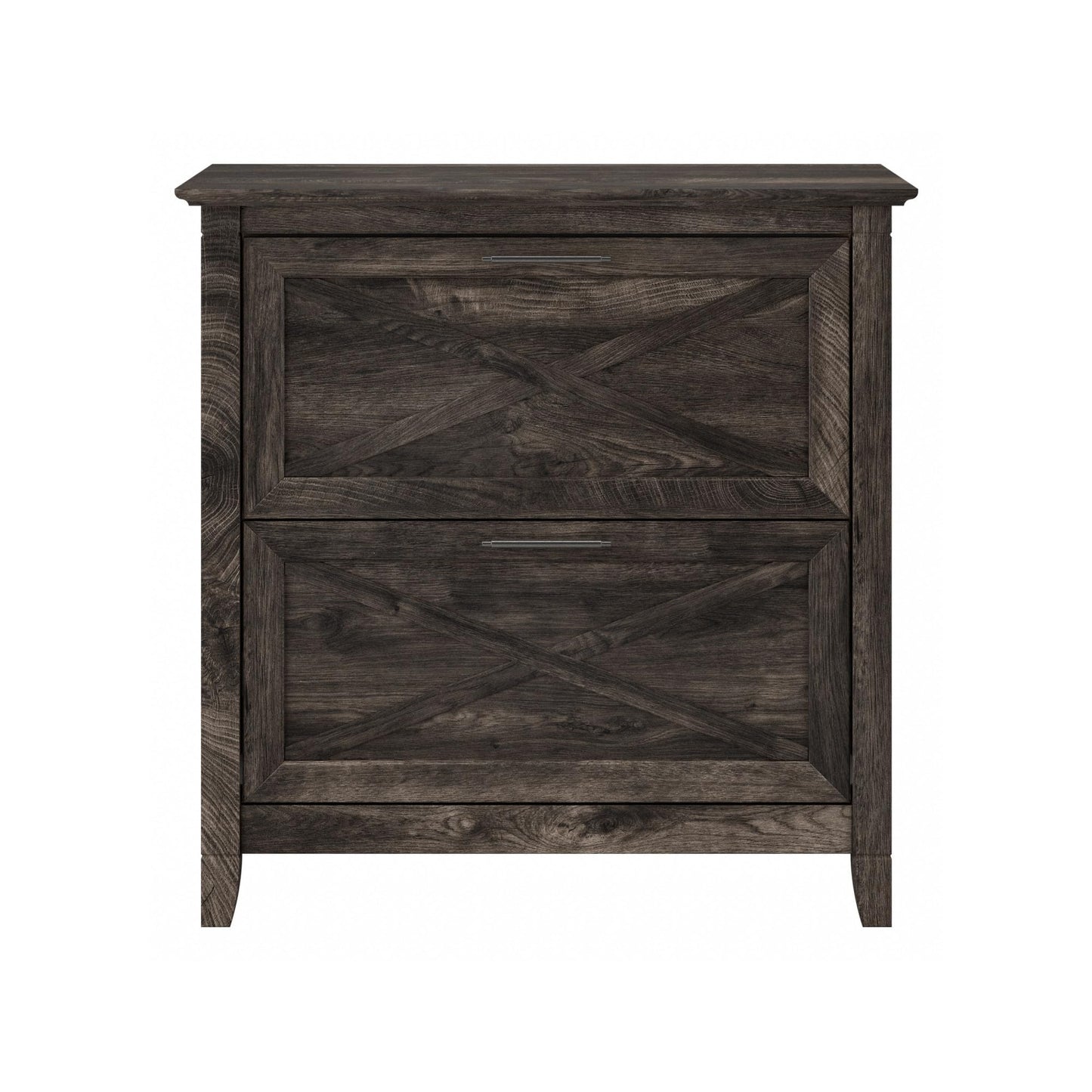 Bush Home Key West 2 Drawer Lateral File Cabinet in Dark Gray Hickory, Document Storage for Home Office, Accent Chest with Drawers