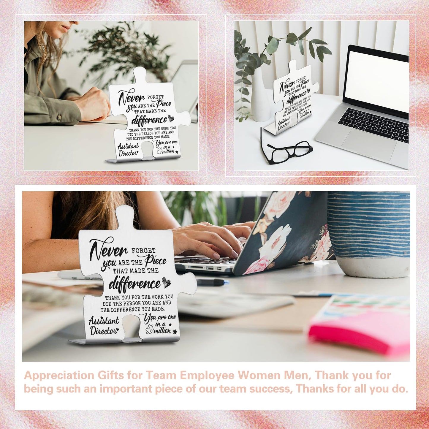 Assistant Director Gifts, Thank You Appreciation Gifts for Assistant Director Week Birthday Christmas Office Desk Decor Puzzle Piece Decorative Signs Plaques YCC29