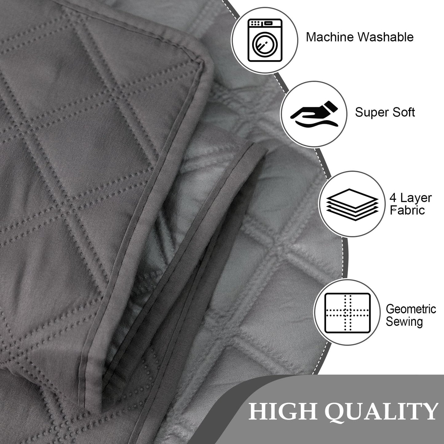 HDCAXKJ Waterproof Sectional Couch Cover L Shaped Sofa Covers Washable Corner Sectional Slipcovers Dog Pet Proof U Shape Furniture Protector with Upgraded Anti Slip Strips (X-Large, Dark Grey)