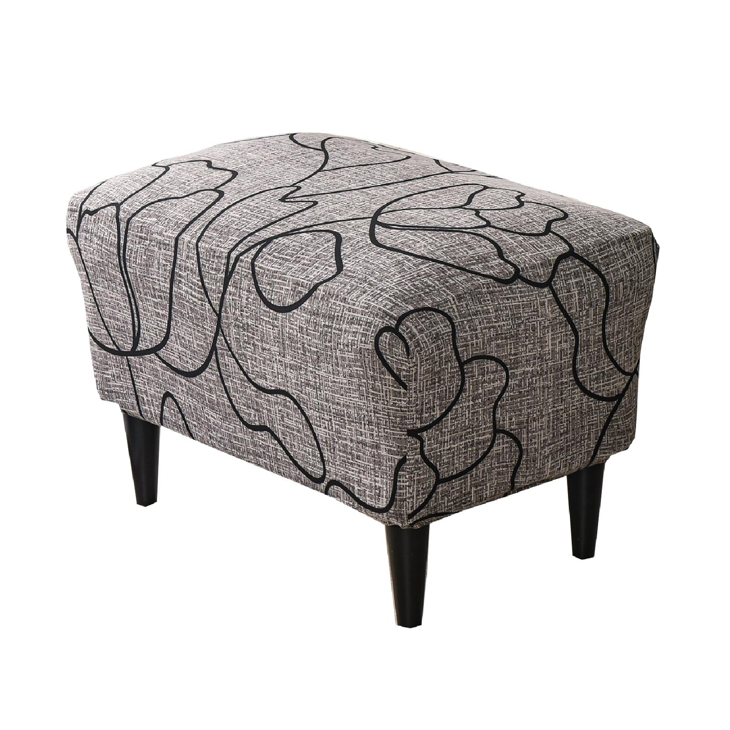 KRFOONN Ottoman Slipcovers Stretch Rectangle Footrest Stool Covers Printed Ottoman Cover for Foot Stool Furniture Protector with Non Slip Elastic Bottom(24, X-Large)