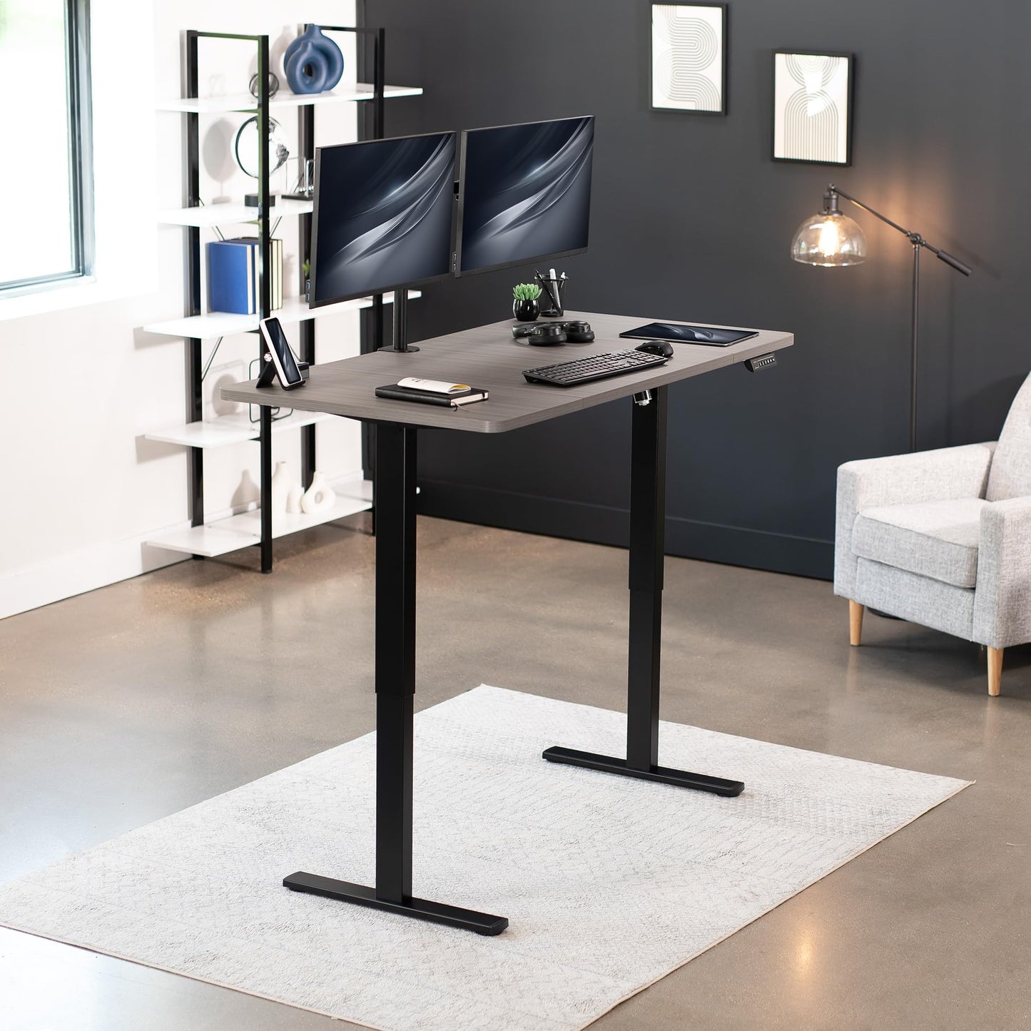VIVO Universal 60 x 30 inch Table Top for Standard and Sit to Stand Height Adjustable Home and Office Desk Frames, Dark Gray Desktop, DESK-TOP60-30G