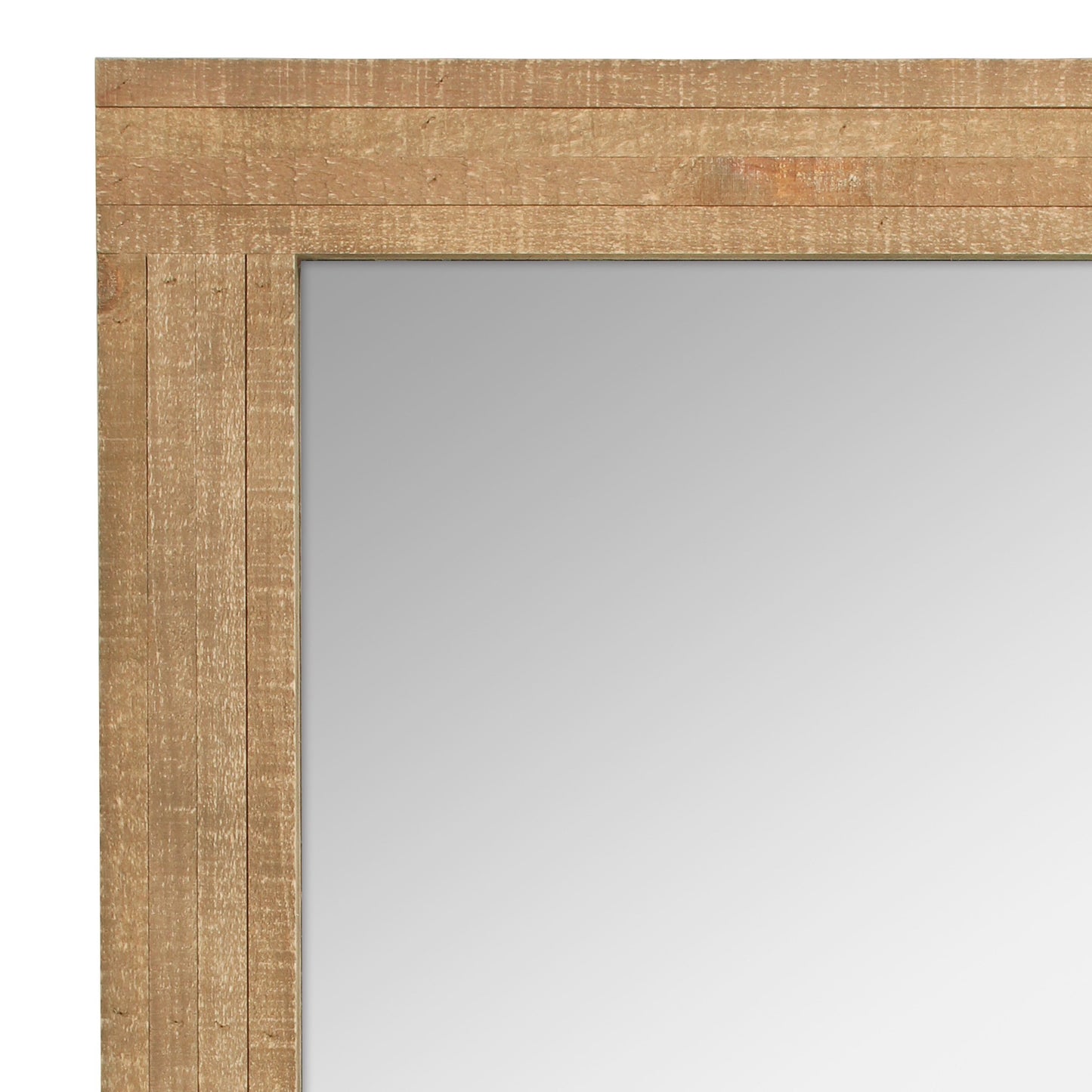 Stonebriar 24" x 18" Rectangle Natural Wood Frame Wall Mirror with Attached Hanging Brackets, Decorative Country Rustic Decor for the Living Room, Bedroom, Bathroom, Hallway, and Entryway