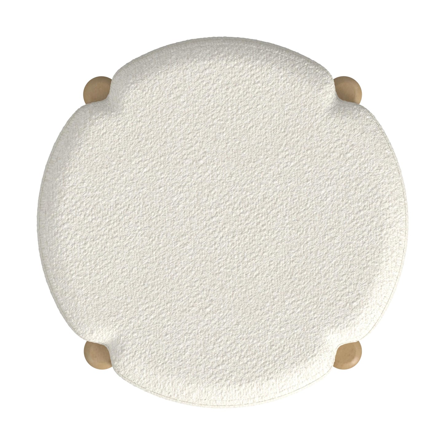 HomePop Luna 22" Round Ottoman - Cream Boucle