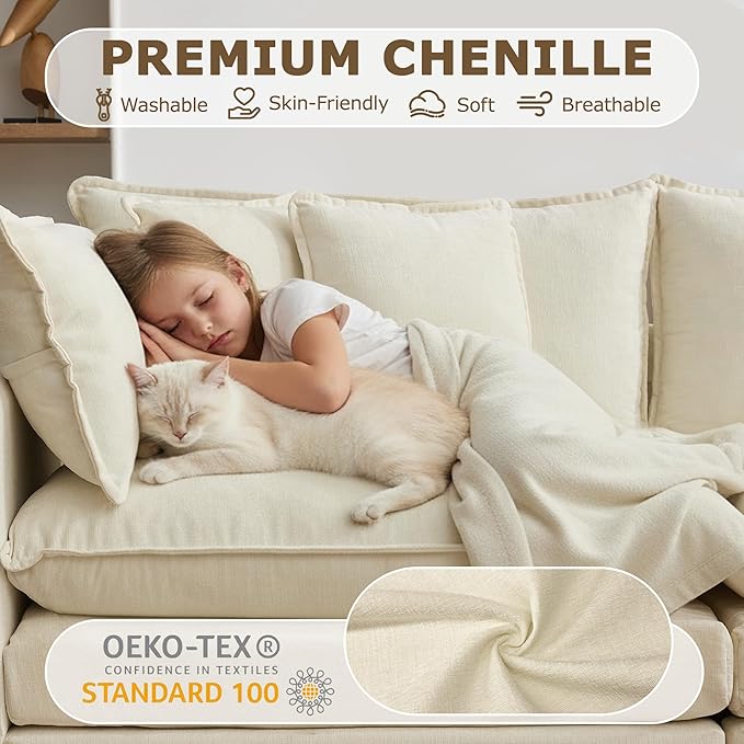 78” Modular Sectional Sofa, L Shaped Cloud Couch
