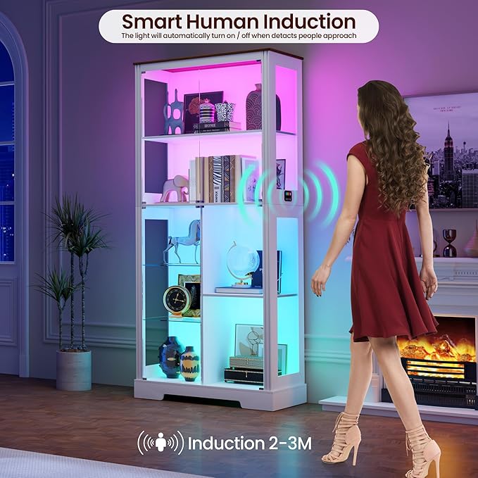 71” Glass Display Cabinet with RGB Light