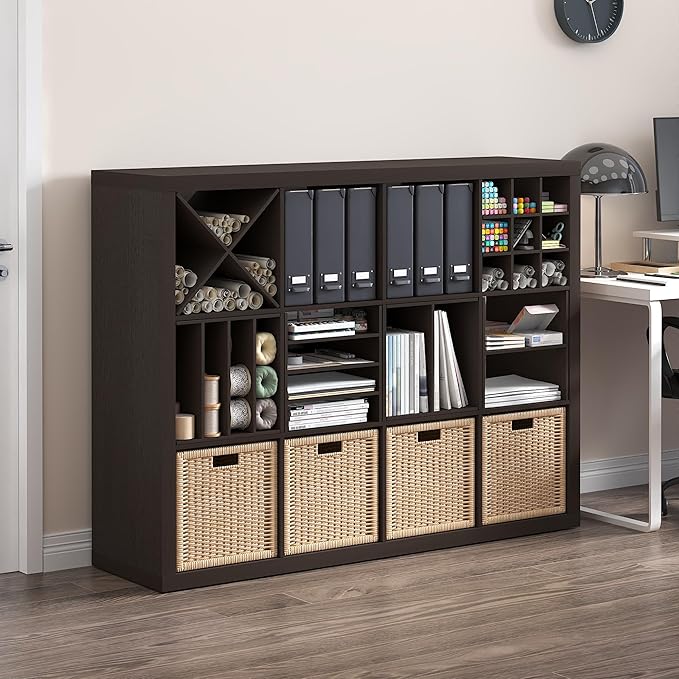 Furinno Cubicle Cube Insert, X-Shelf Cube Organizer, 3-Shelf Accessory