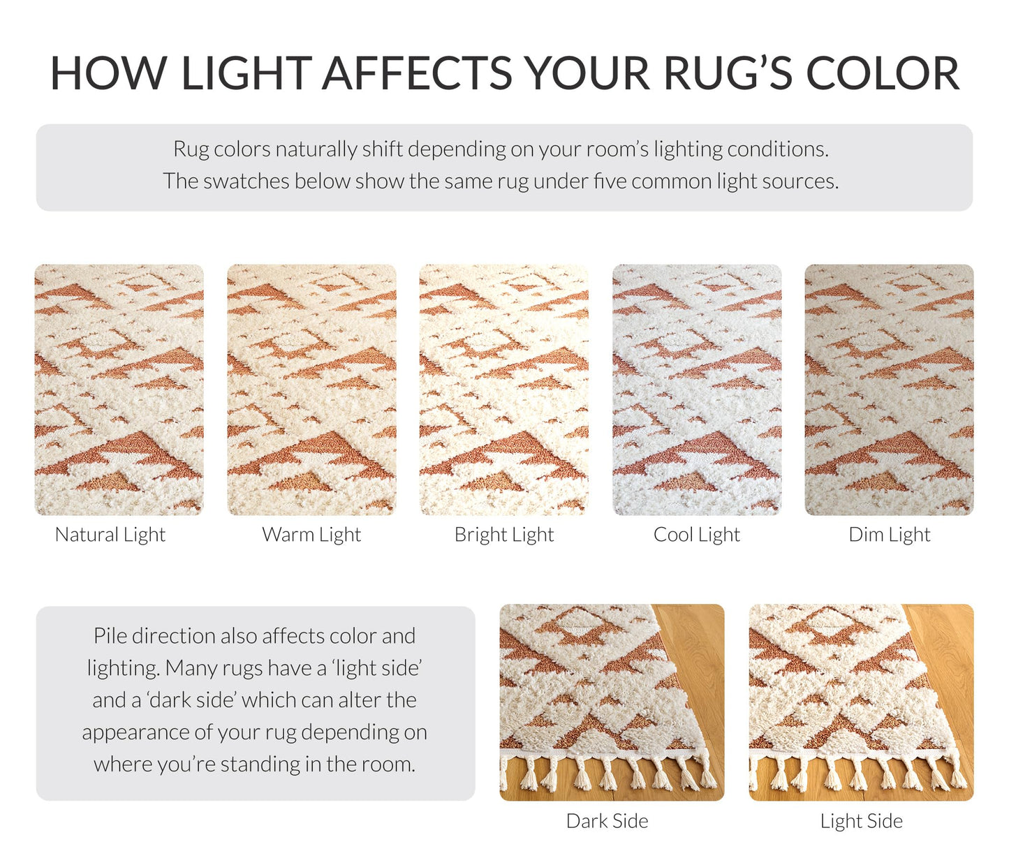 SAFAVIEH Moroccan Tassel Shag Collection Area Rug - 3' Square, Ivory & Brick Rust, Non-Shedding & Easy to Clean, Plush High-Low Texture, Ideal for Living Room, Bedroom, Dining Space (MTS688P)