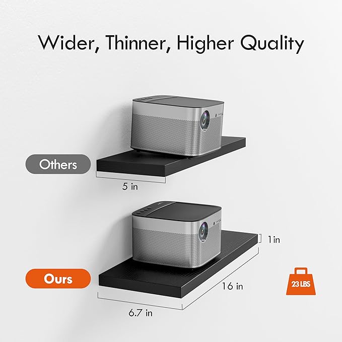 YUFLINX 16’’Black Floating Shelves