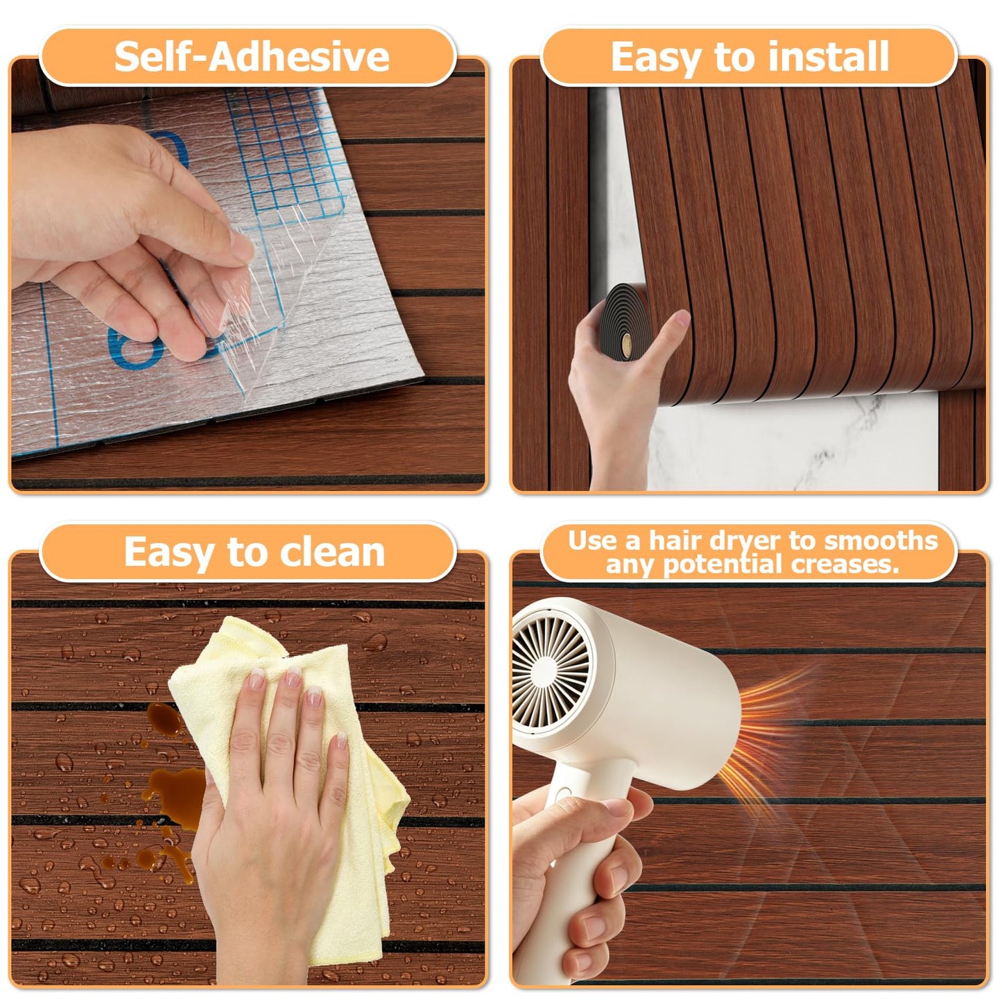 Arthome Peel and Stick Slat Wall Panels 15.7 "x120,Self-Adhesive PVC Wood Grain Wallpaper Panel,3D Thick Faux Soundproof Backsplash Accent Wall Tile for Walls & Furniture (Walnut Coverage 13 Sq.ft)