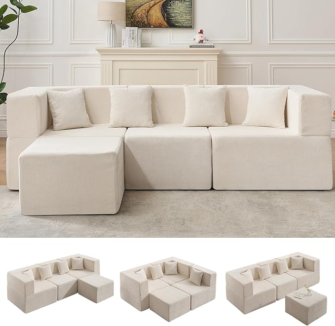 MONVANE 103'' Modular Sectional Sofa, Cloud Sectional Couch