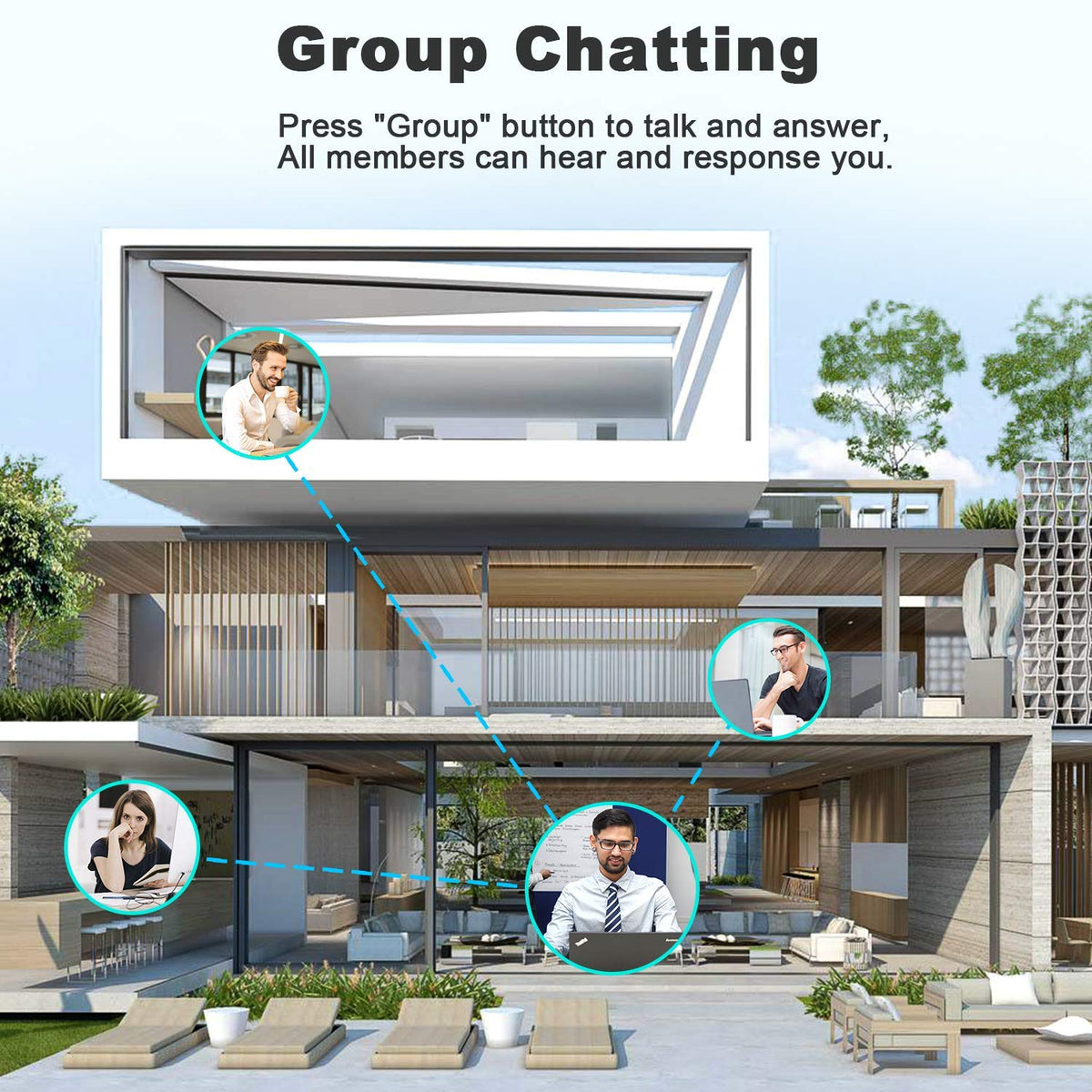 Intercoms Wireless for Home - 10 Channel 3 Privacy Code Wireless Intercom System for Home House Business Office - GLCONN 1.1 Mile Range Room to Room Intercom Communication System - 2 Pack