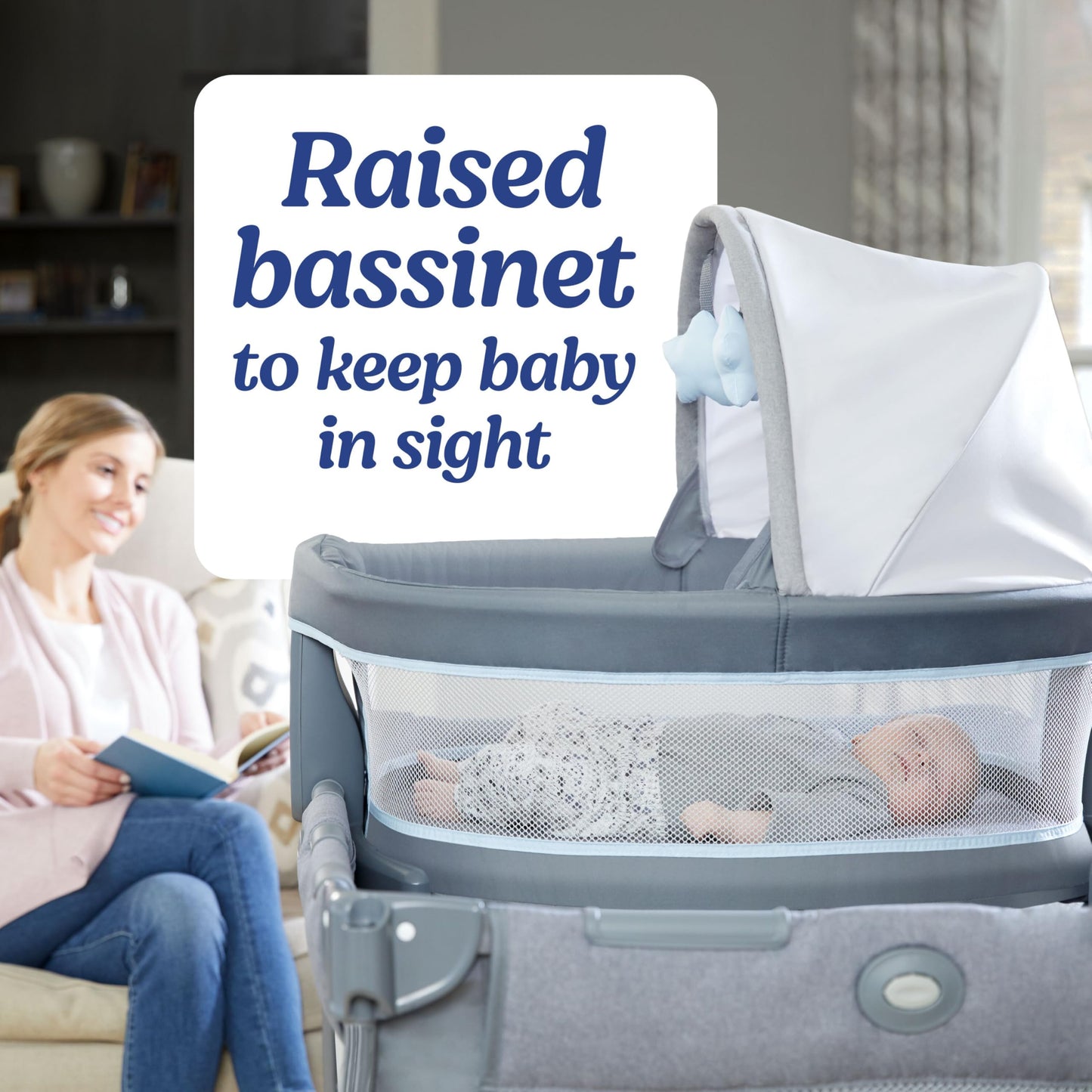 Graco® Pack ’n Play Travel Dome Playard, Portable Bassinet with UV Canopy, Full‑Size Infant Bassinet, Diaper Changer