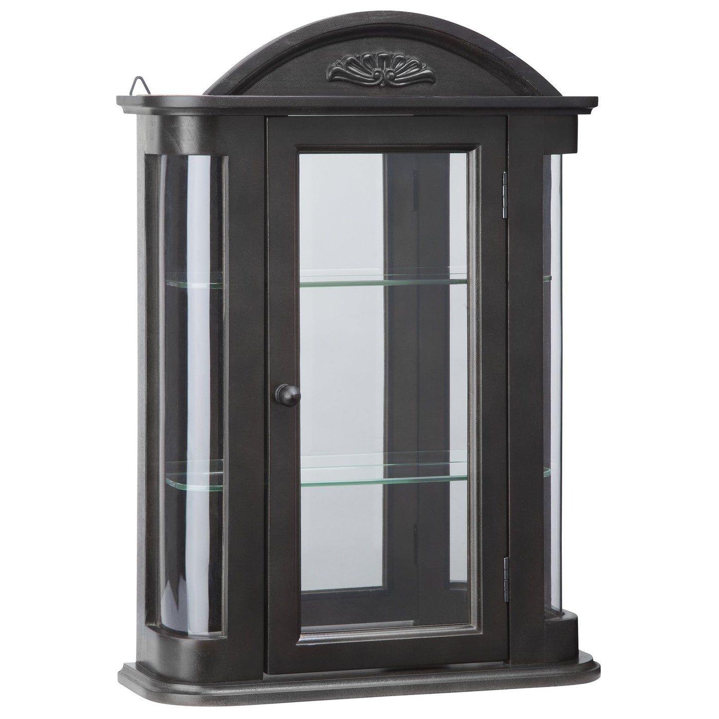 Design Toscano Rosedale Wall Curio Cabinet, Ebony Black
