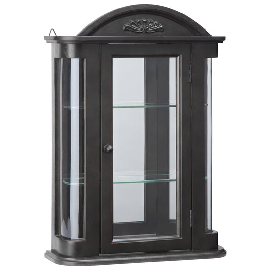 Design Toscano Rosedale Wall Curio Cabinet, Ebony Black