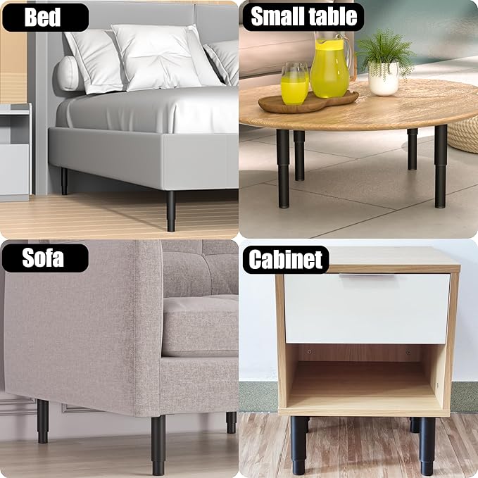Metal Adjustable Furniture Legs 5.12-9.45 inch, Wlrrcwdttc Sofa Legs Cabinet