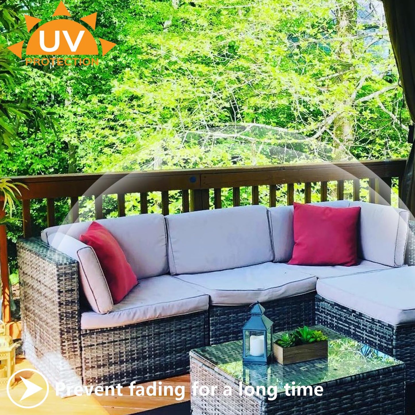 TECOSARA Outdoor Cushion Covers Replacement 14 Pcs Patio Cushion Covers fit for 7Pieces 6-Seater Wicker Rattan Sectional Couch Sofa Outdoor Cushion Slipcovers Set Seat and Back Cover Only, Grey