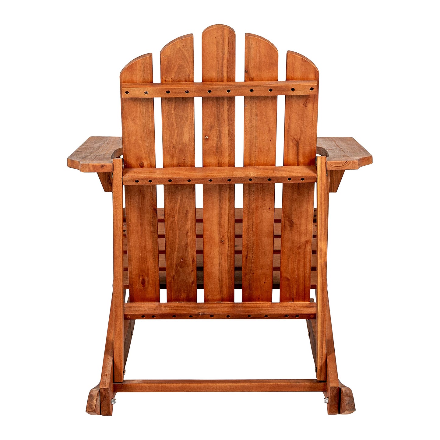 JONATHAN Y Kiawah Acacia Wood Adirondack Rocking Chair, Weather-Resistant Outdoor Slatted Rocker for Patio, Deck, Garden and Fire Pit, Solid Wood Lawn Seating, Light Brown PAT1000A
