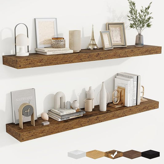 fuqing Floating Shelves for Wall, Wall Mounted Wood Floating Shelf