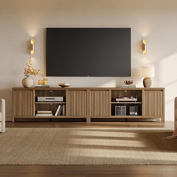 SICOTAS Fluted TV Stand for 55 65 inch TV