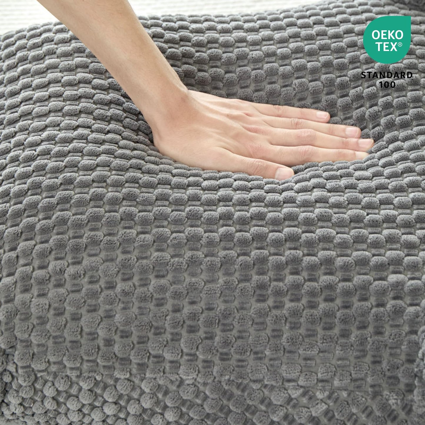 19" Back Support Pillow for Dorm Room Essentials,Gray Corduroy,Large