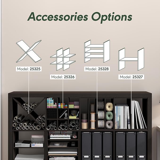 Furinno Cubicle Cube Insert, 3-Shelf Cube Organizer, 3-Tier Shelf Accessory