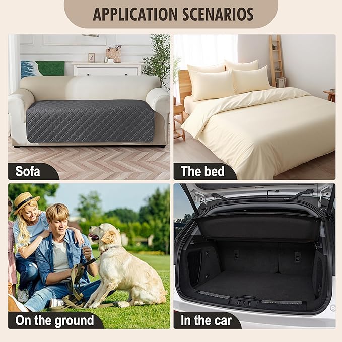 Genina Waterproof Couch Cover, Washable Anti-Slip 78inch Sofa Covers