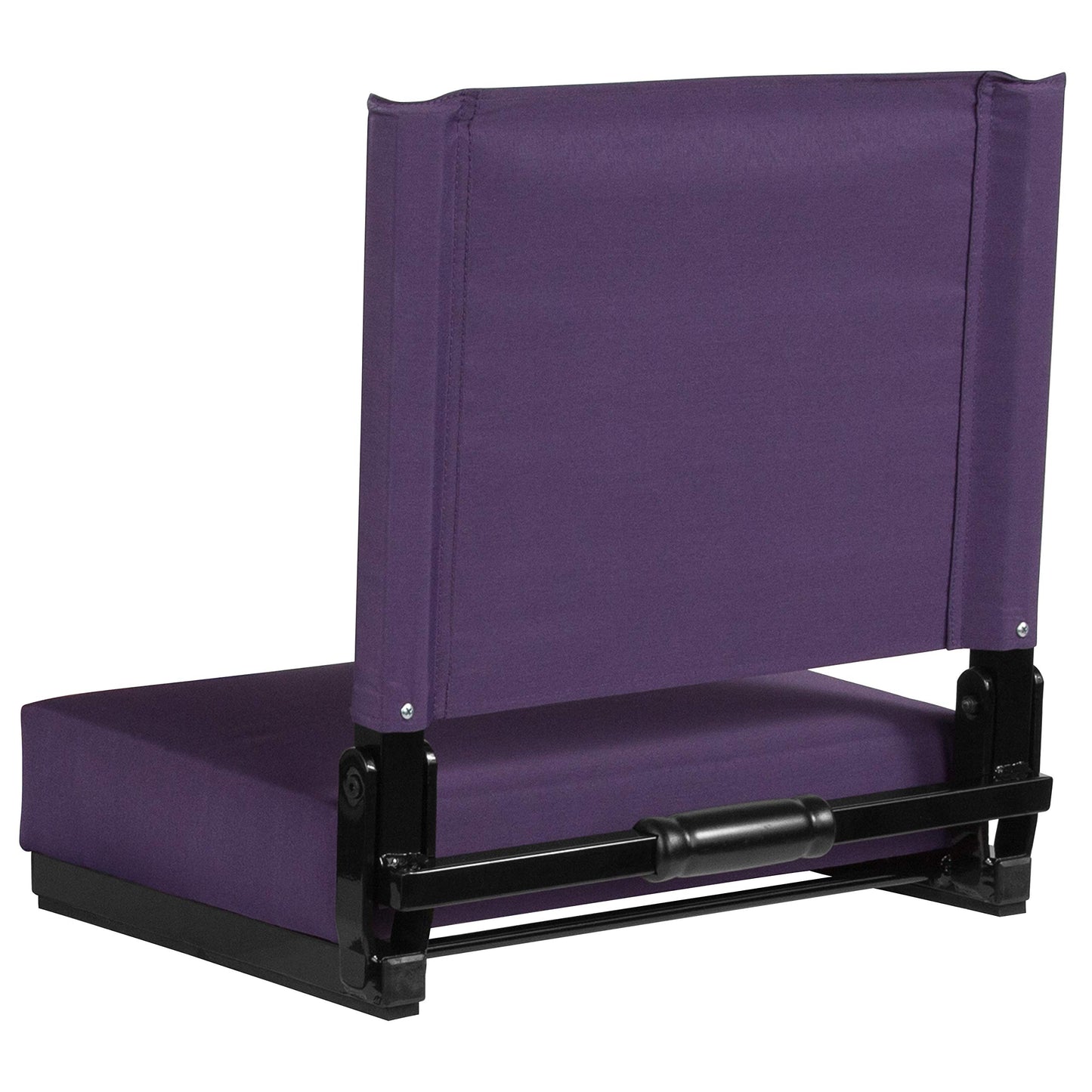Flash Furniture Grandstand Portable Stadium Seat for Bleachers or Benches, Folding Padded Stadium Chair with Carrying Handle, 500 lb. Weight Capacity, Dark Purple
