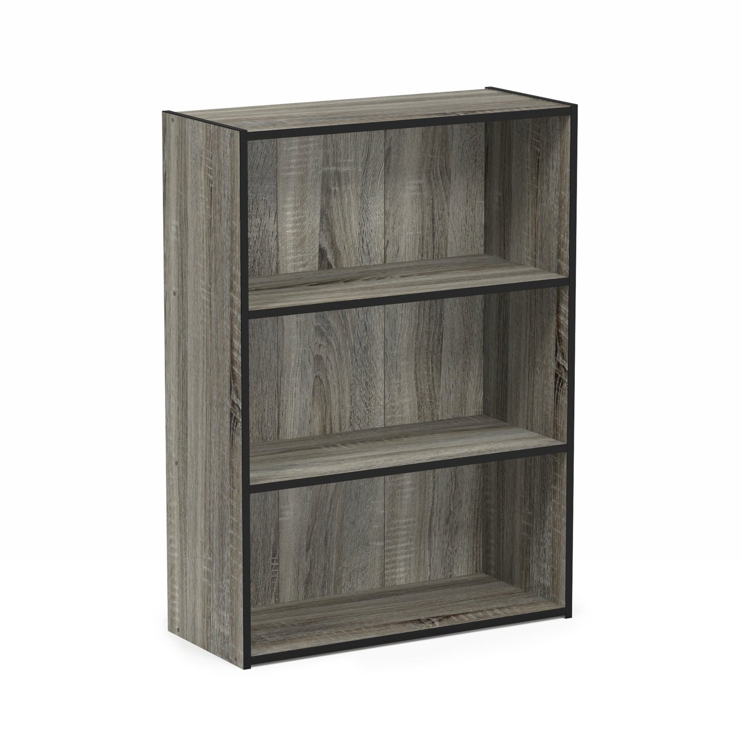 Furinno PASIR Book Shelf, 3-Tier Bookshelf, Storage Shelves Bookcase, 9.7 x 23.7 x 31.5, for Living Room, Bedroom, Home Office, French Oak