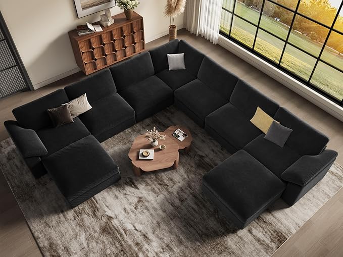 EASE MOOSE Oversized L Shaped Sectional Modular Sofa, Large U Shaped Sectional
