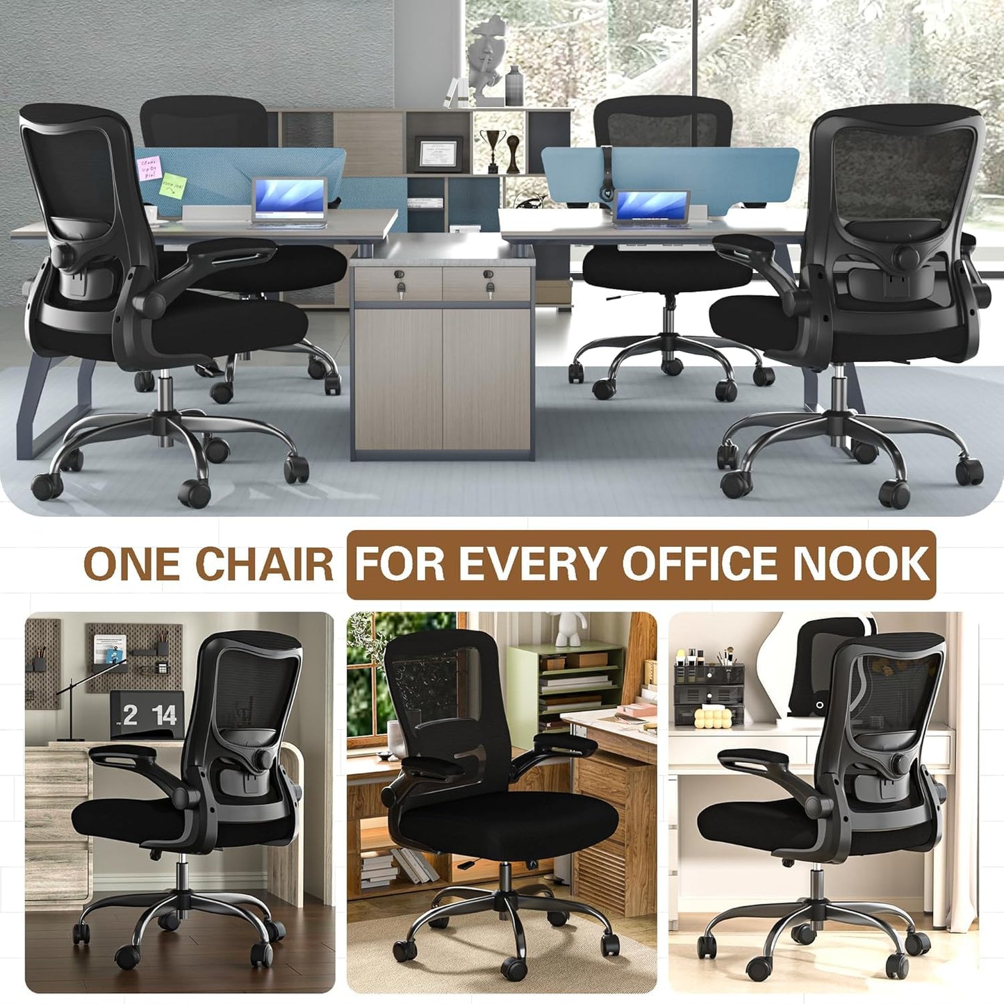 Zeonsit Ergonomic Office Chair - High Back Desk Chair with Adjustable Lumbar Support, Breathable Mesh Back, 330LBS Capacity, Easy Assembly, for Home Office Executive Computer Task