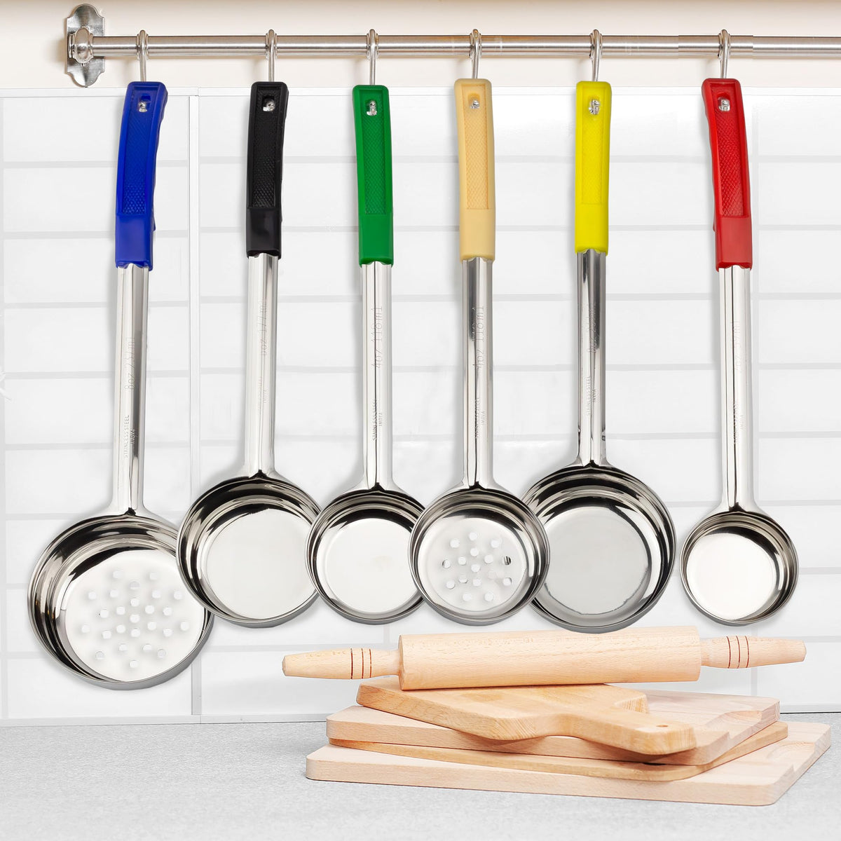 Darware Portion Control Serving Spoons (6-Piece Ladle Set); w 1/4 Cup, 1/2 Cup, 3/4 Cup & 1 Cup (2, 4, 6, 8 oz) & 1/2 & 1 Cup Utensils/Spoodles